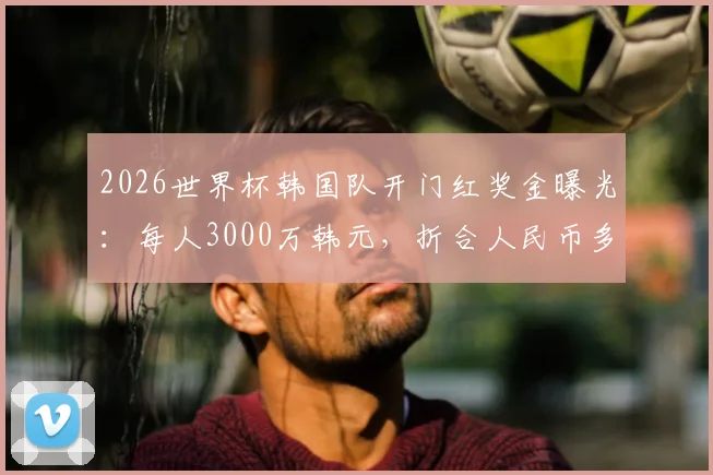 2026世界杯韩国队开门红奖金曝光:每人3000万韩元,折合人民币多少?深度解读其奖金分配制度